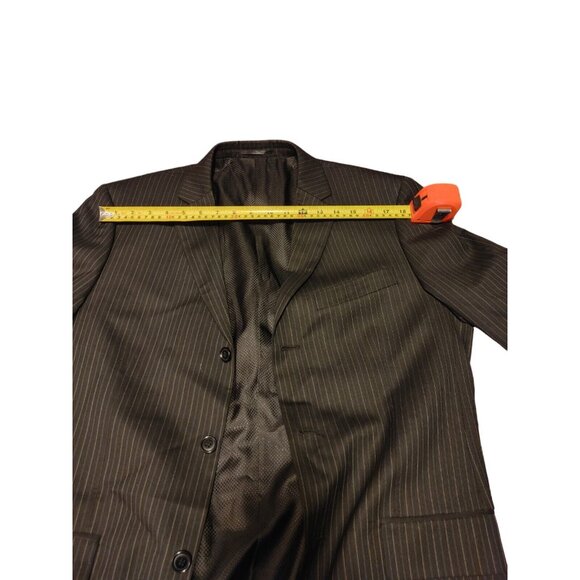 Louis Raphael Luxe Piece Suit Charcoal Gray Pinstripe Blazer Jacket Coat 40R 34W - Picture 11 of 12